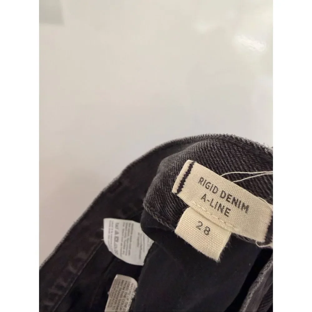 Madewell‎ Rigid Denim A-Line Mini Skirt 28 Black